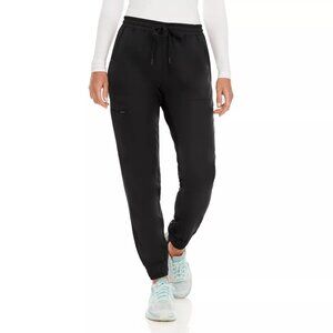 Medichic Women’s Seven Pocket Cargo Scrub Pants Joggers, Black, M